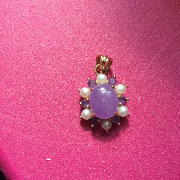 14k jade an Amethyst pendant - Picture 5 of 11